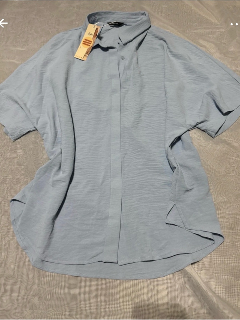 Dokotoo  Light Blue Short-Sleeve Button Shirt